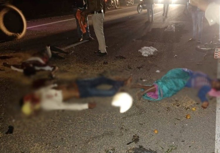 भीषण सड़क हादसा: नेशनल हाईवे पर दो बाइकों की आमने-सामने टक्कर में  एक की मौत, एक महिला गंभीर रूप से घायल…