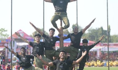 नारायणपुर के मलखम्भ खिलाडिय़ों ने बस्तर ओलम्पिक में किया हैरतअंगेज प्रदर्शन