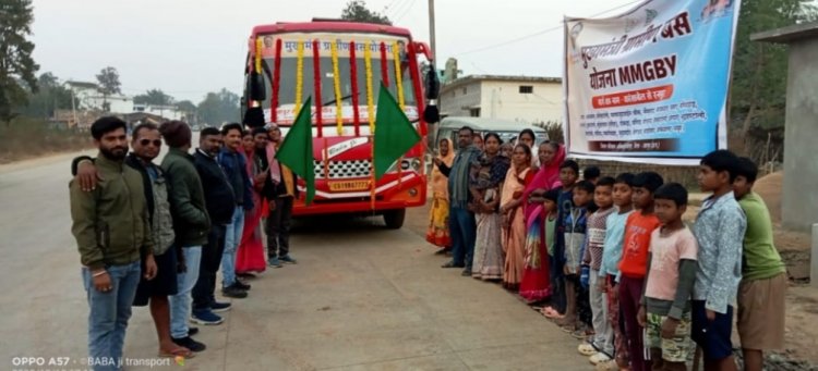 *मुख्यमंत्री ग्रामीण बस सेवा का हुआ शुभारंभ, ग्रामीण क्षेत्र रनपुर - दोकड़ा - कांसाबेल - पत्थलगांव रूट पर चलेगी बस सेवा,राहगीरों को मिली बड़ी राहत, दिव्यांग एवं वरिष्ठ नागरिक को मिलेगी यात्रा मे छुट*