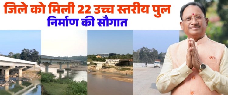*जिले के 22 नदियों मे बनेगा उच्च स्तरीय पुल का निर्माण,,,बारिश मे भी नही थमेगा आवागमन,,,CM विष्णुदेव साय की बड़ी सौगात*