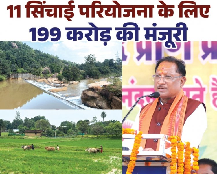 *किसानों के चेहरे मे लौटेगी खुशियां,,,सिंचाई परियोजना को लेकर अहम फैसला,,,199 करोड़ की लागत से 11 एनिकट का होगा कायाकल्प,,, मुख्यमंत्री श्री साय का किसानों ने जताया आभार,,*