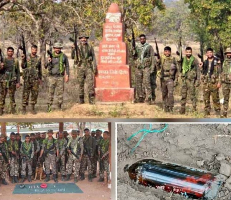 नक्सलियों द्वारा लगाये गये आईईडी व विस्फोटक सामग्री बरामद, नक्सल स्मारक ध्वस्त