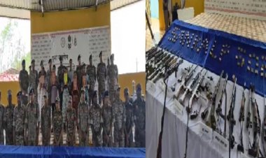 पूना मारगेम से मिली सफलता, 5 माओवादी कैडरों ने हथियार समेत किया सरेंडर, सभी पर था इतने लाख का इनाम