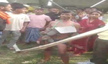 चोरी के शक में तालिबानी सजा: युवक का मुंडन कर जूता-चप्पल की माला पहनाकर गांव में घुमाया