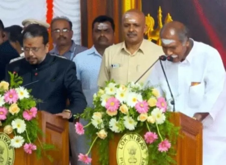 PUDUCHERRY OATH CEREMONY: एन. रंगासामी ने 5वीं बार ली पुडुचेरी के मुख्यमंत्री पद की शपथ!