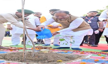 मुख्यमंत्री साय ने एक पेड़ मां के नाम अभियान के तहत किया पीपल का पौधारोपण