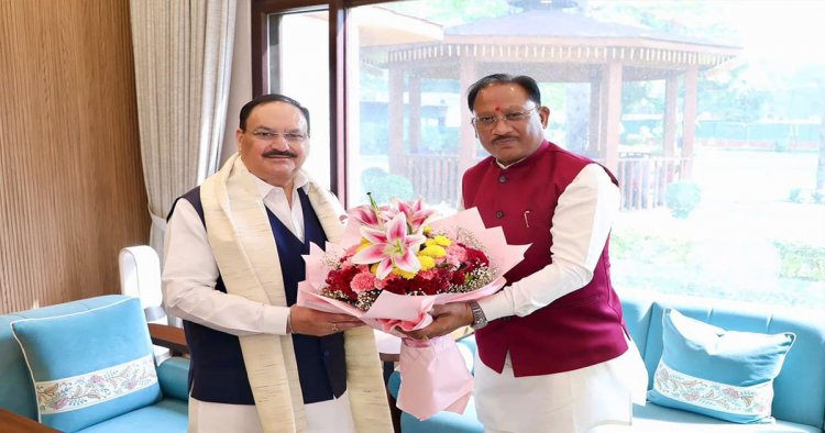 केंद्रीय स्वास्थ्य मंत्री जेपी नड्डा से मिले मुख्यमंत्री विष्णुदेव साय, स्वास्थ्य सेवाओं और किसानों के लिए खाद-बीज उपलब्धता पर हुई विस्तृत चर्चा